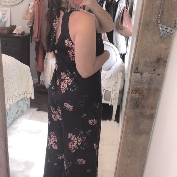 Somedays lovin size medium black floral boho pantsuit jumper - Picture 3 of 7